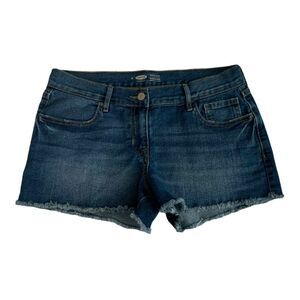 Old Navy Women's Semi-Fitted Jean Shorts 4 Denim Blue Stretch Distressed Ripped